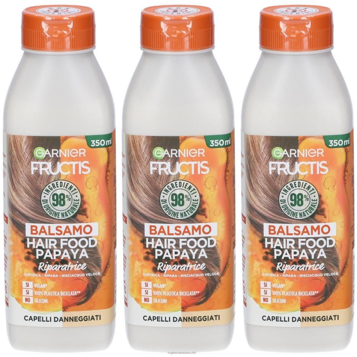 Acquista Online garnier balsamo fructis hair food papaya riparatrice 3x350 ml e Cerca il miglior prezzo