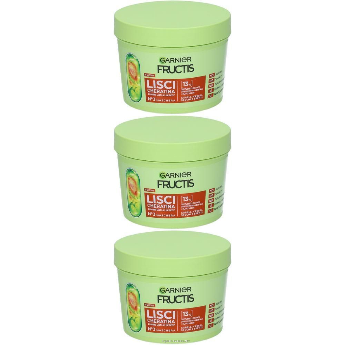 Acquista Online garnier fructis keratin sleek maschera 3x370 ml e Cerca il miglior prezzo