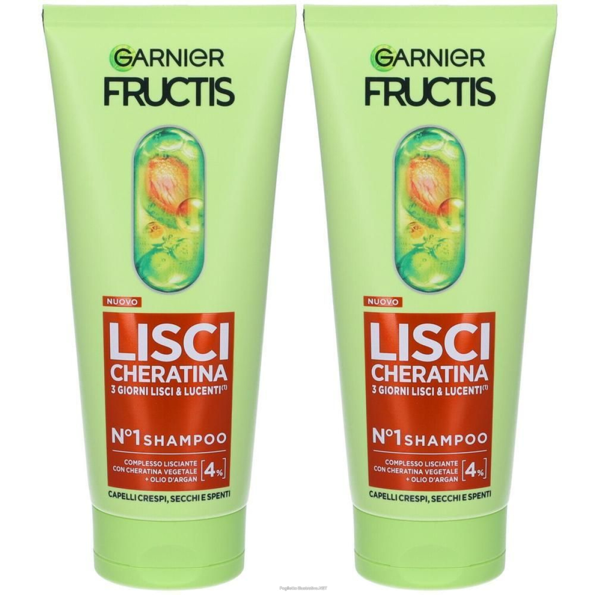 Acquista Online garnier fructis keratin sleek shampoo 2x200 ml e Cerca il miglior prezzo