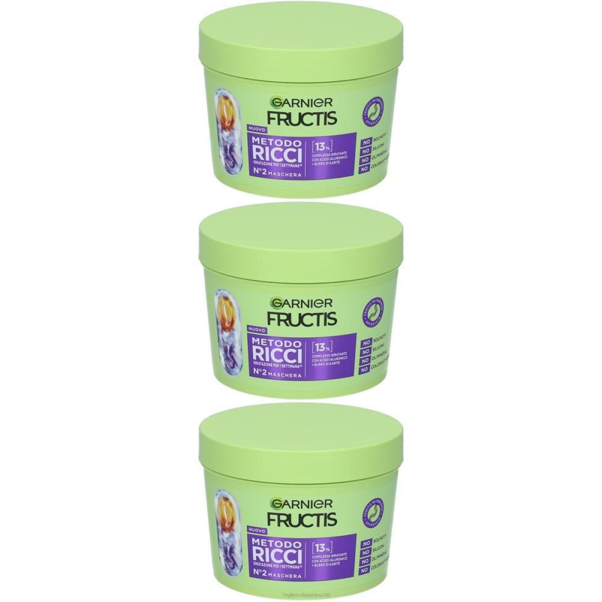 Acquista Online garnier fructis metodo ricci maschera 3x370 ml e Cerca il miglior prezzo