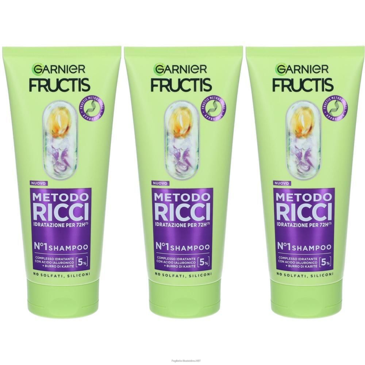 Acquista Online garnier fructis metodo ricci shampoo 3x200 ml e Cerca il miglior prezzo