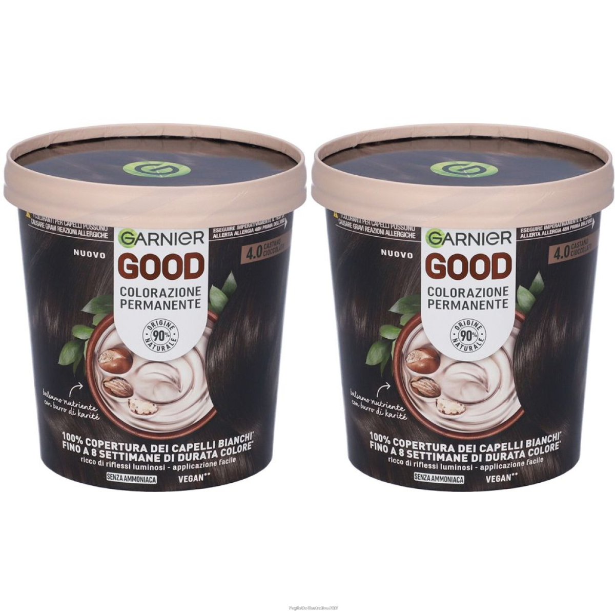 Acquista Online garnier good colorazione permanente 4.0 castano cioccolato set da 2 2x e Cerca il miglior prezzo
