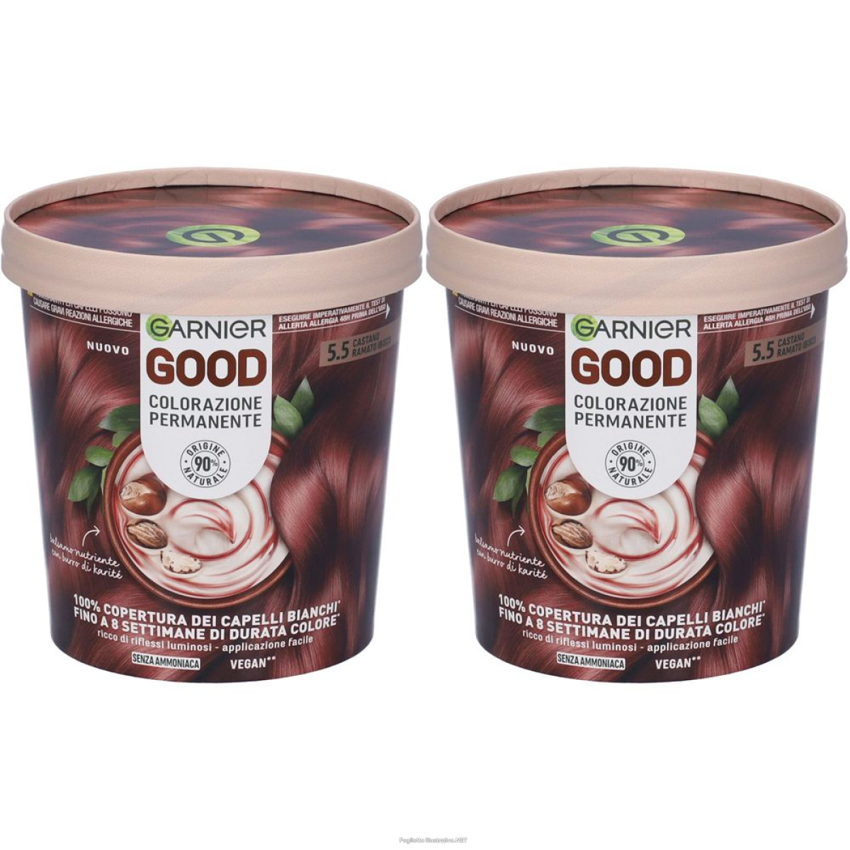 Acquista Online garnier good colorazione permanente 5.5 castano ramato ibisco set da 2 e Cerca il miglior prezzo