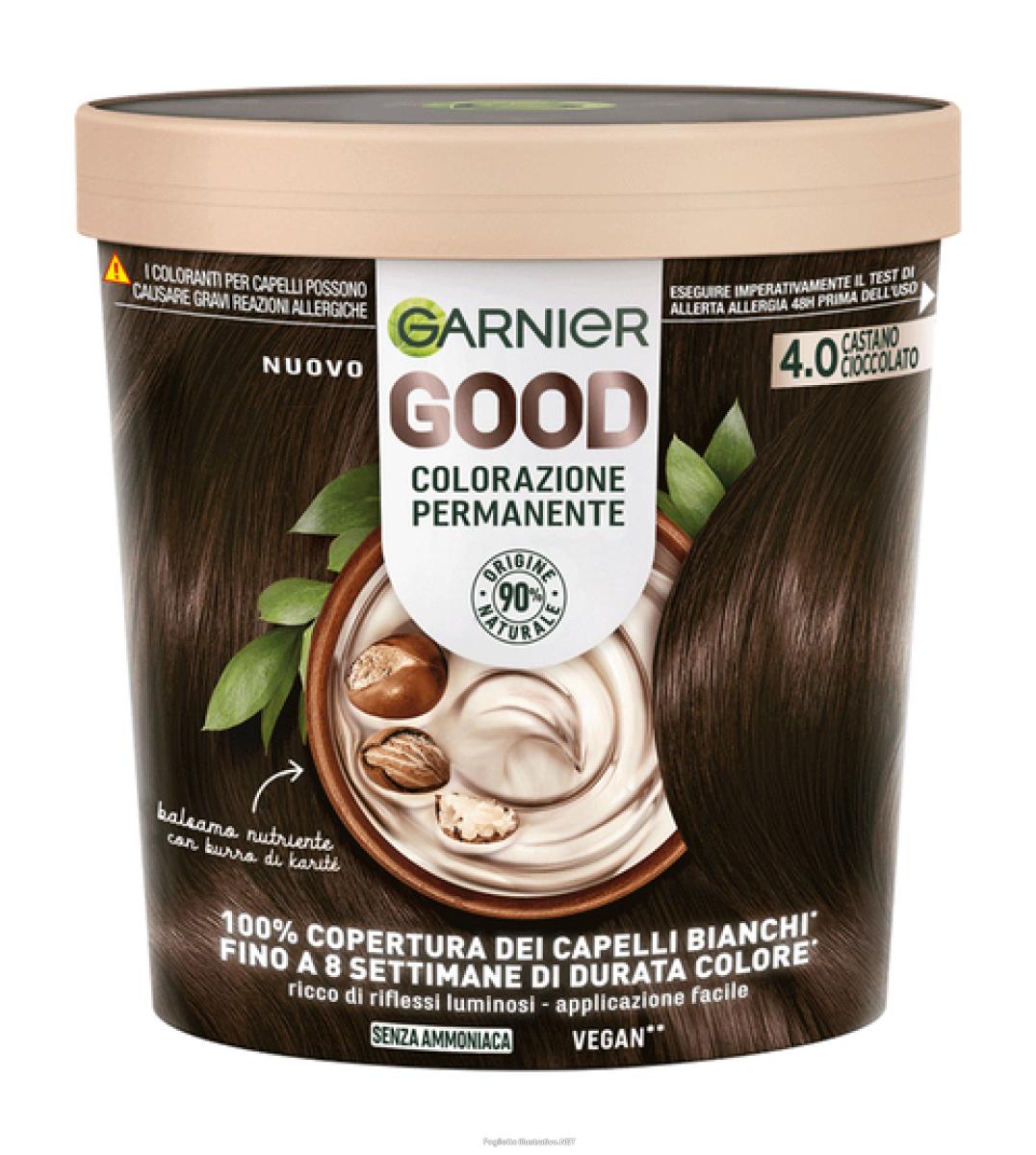 Acquista Online garnier - good - colorazione permanente senza ammoniaca n.4.0 castano cioccolato e Cerca il miglior prezzo