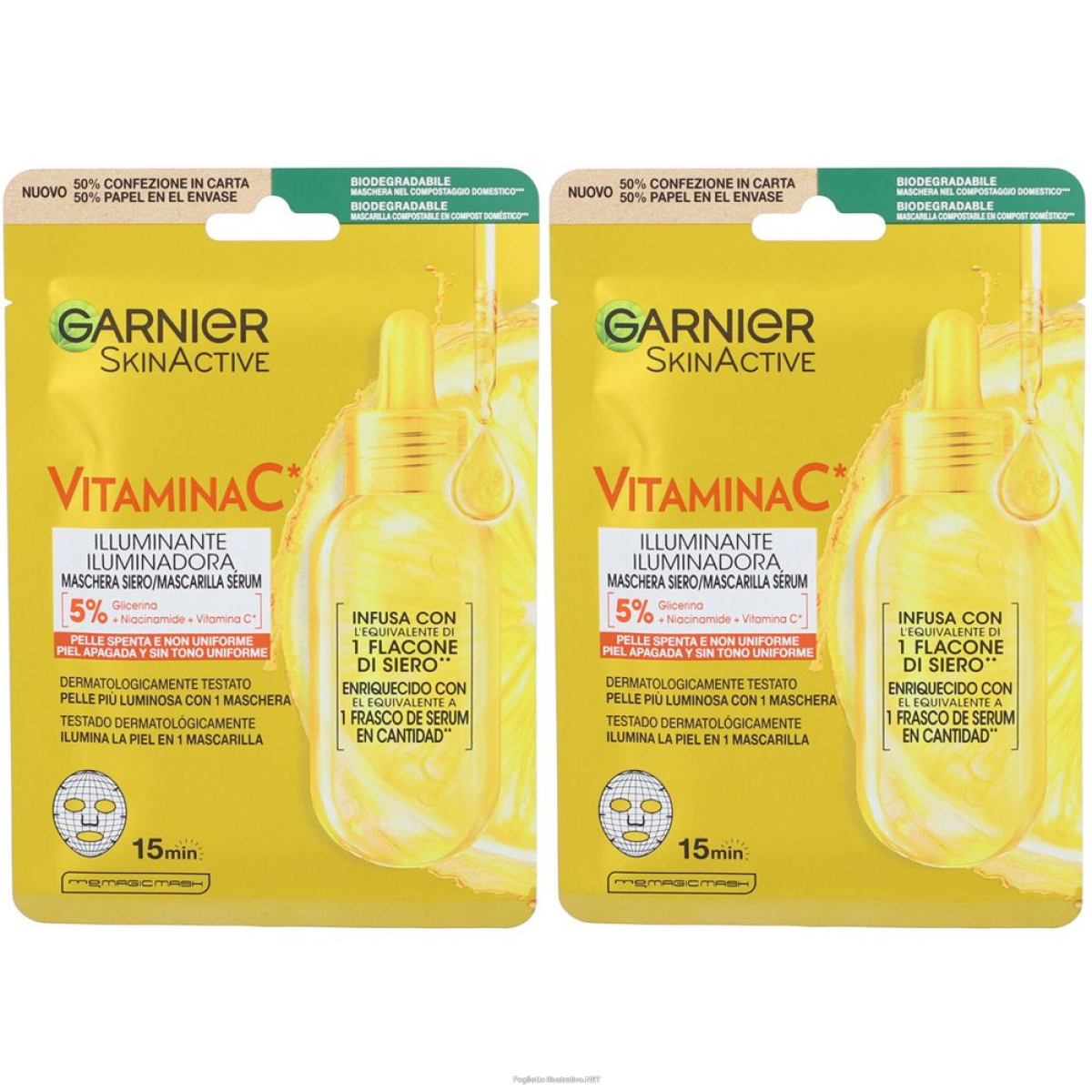 Acquista Online garnier skinactive maschera in tessuto vitamina c set da 2 2x1 pz masc e Cerca il miglior prezzo