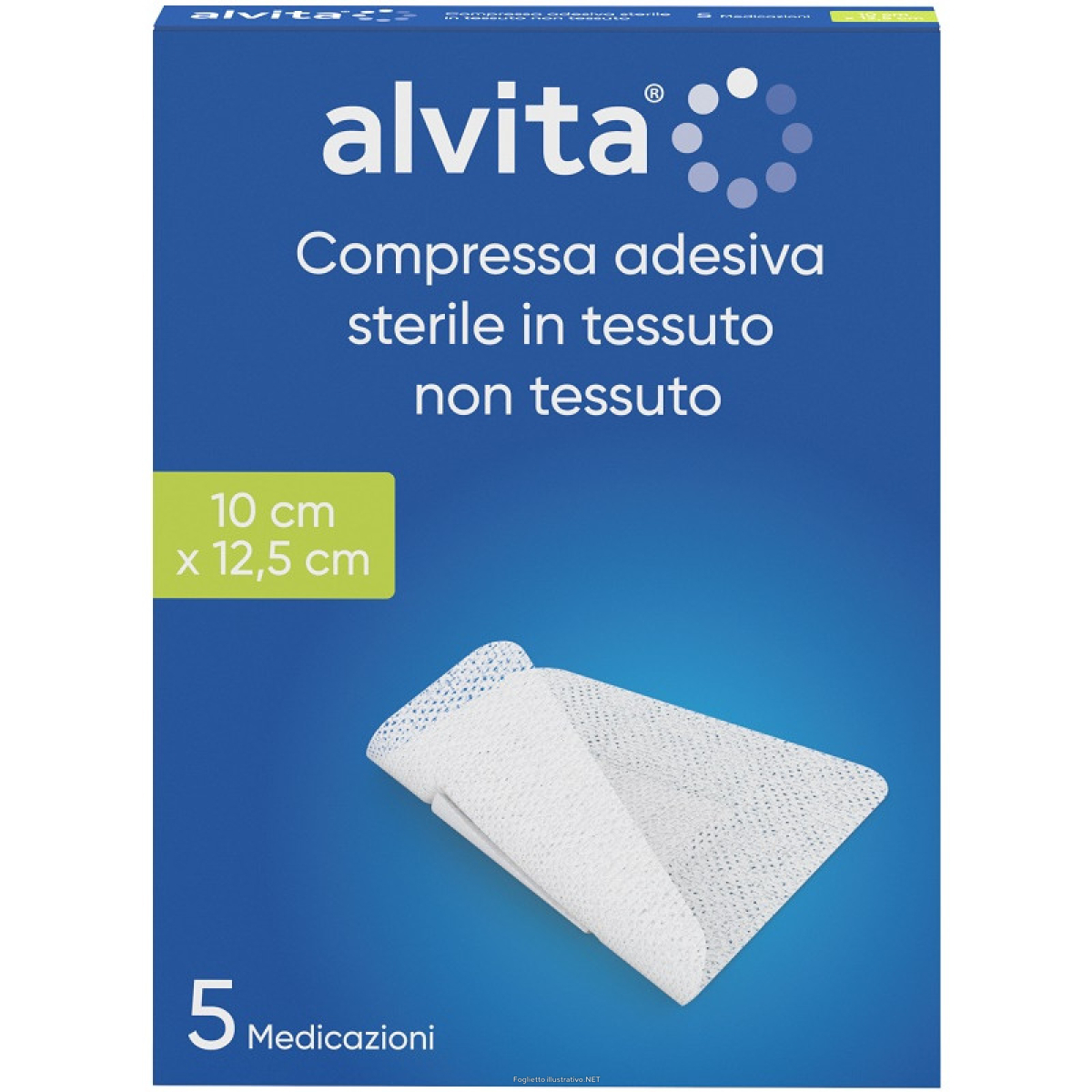 Acquista Online garza compressa adesiva alvita tnt 10x12,5cm 5 pezzi e Cerca il miglior prezzo