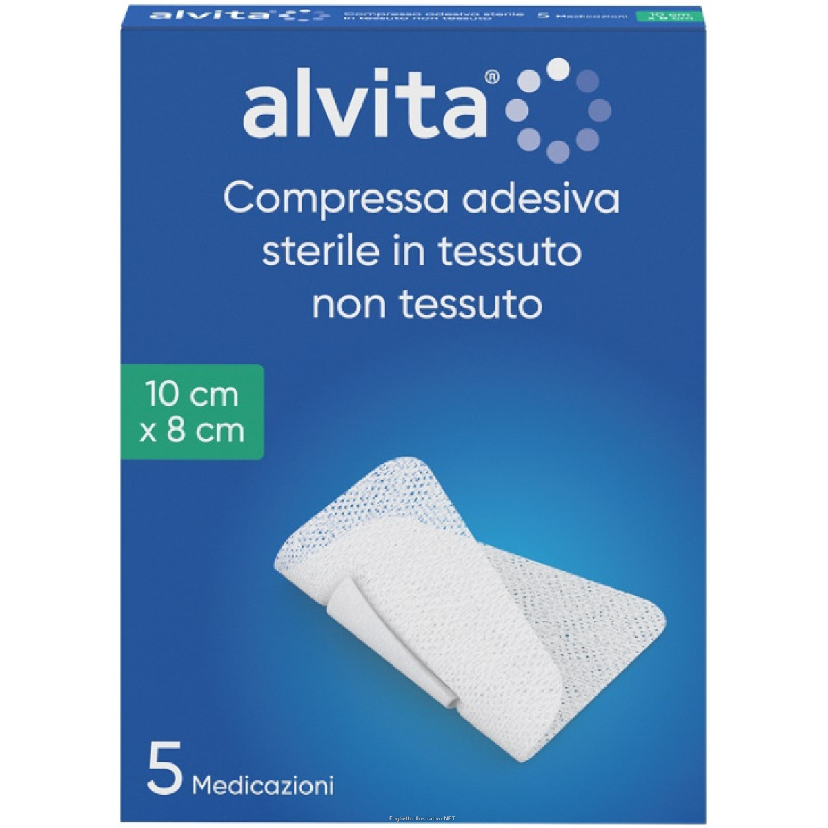 Acquista Online garza compressa adesiva alvita tnt 10x8cm 5 pezzi e Cerca il miglior prezzo