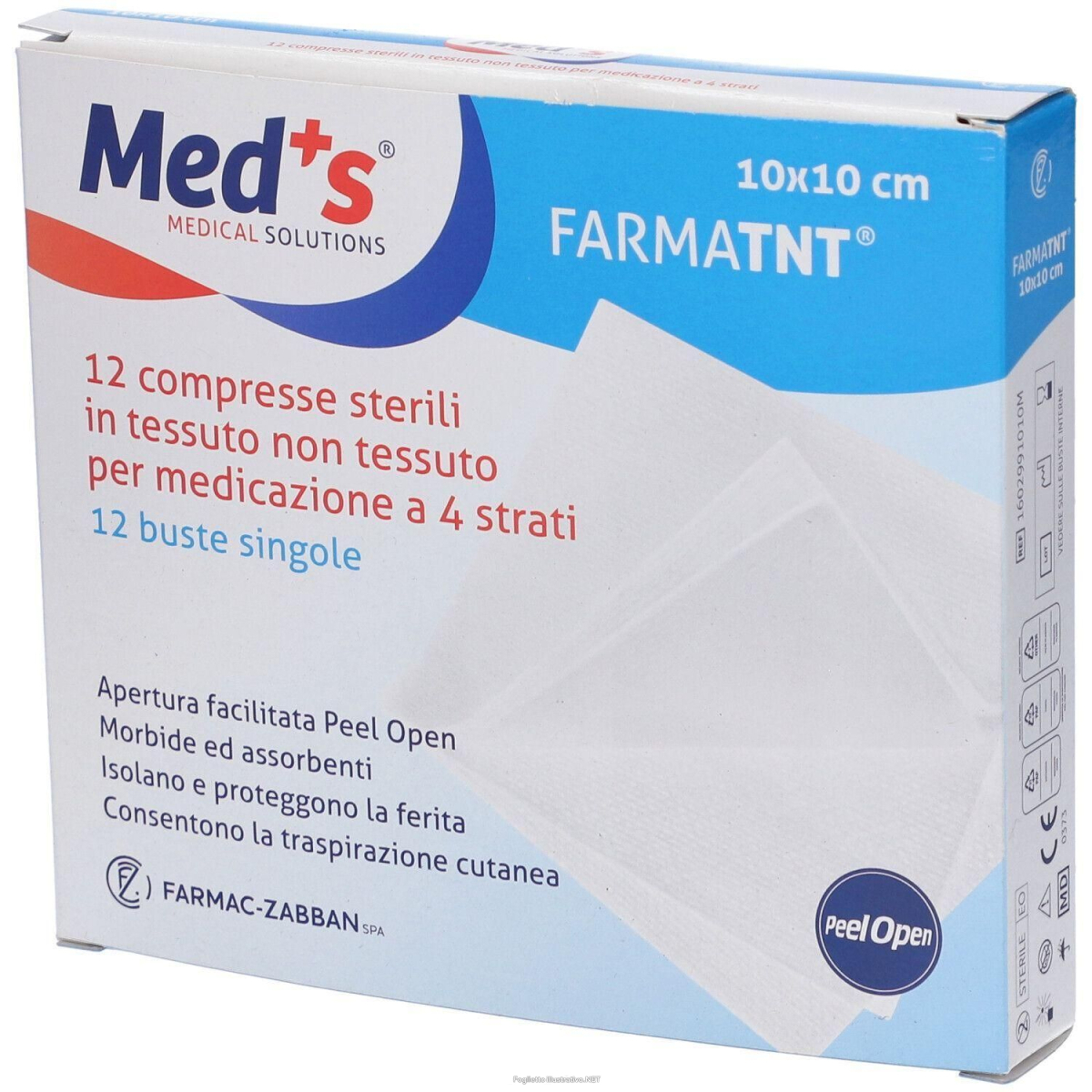Acquista Online garza compressa meds tessuto non peel open 10x10cm 12 pezzi 4x e Cerca il miglior prezzo