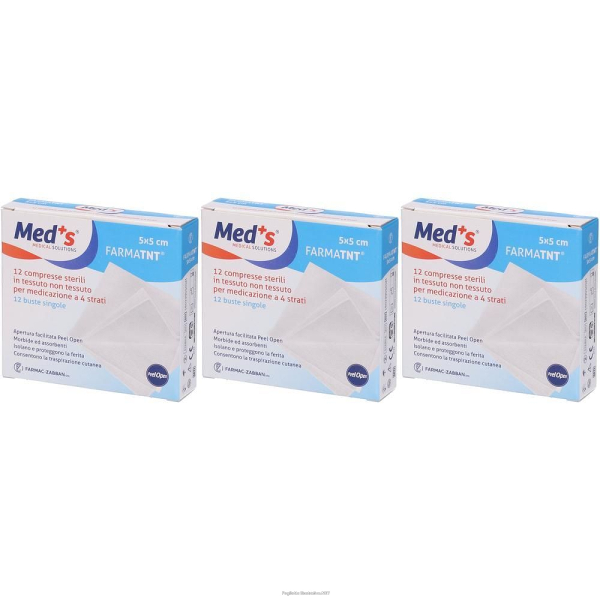 Acquista Online garza compressa meds tessuto non peel open 5x5cm 12 pezzi 3x12 e Cerca il miglior prezzo