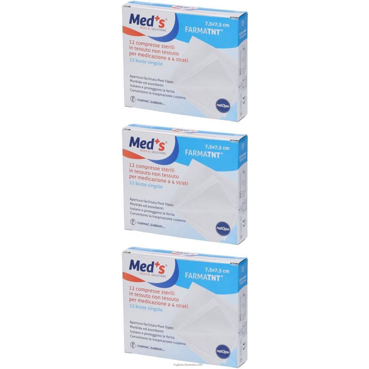 Acquista Online garza compressa meds tessuto non peel open 7,5x7,5cm 12 pezzi e Cerca il miglior prezzo