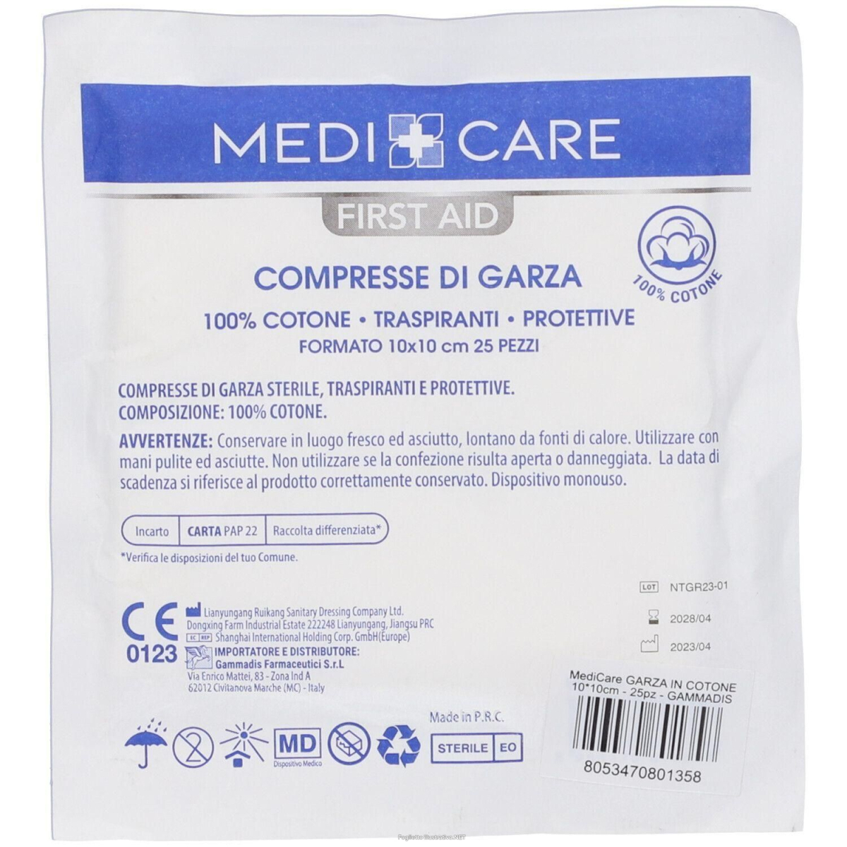 Acquista Online garza cotone 10x10 cm 25 pezzi 5x25 st e Cerca il miglior prezzo
