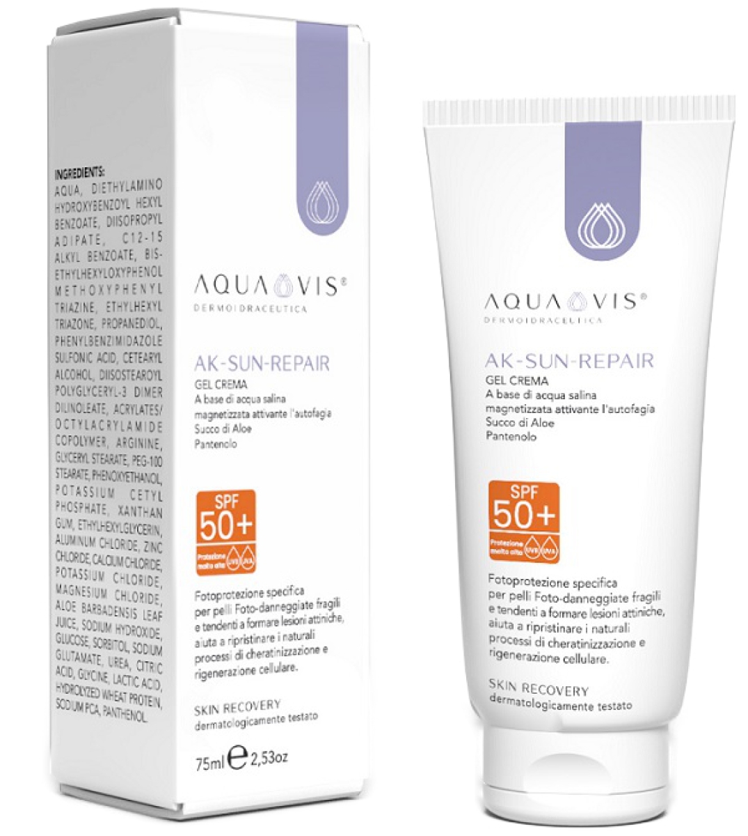 Acquista Online Gel crema aquavis ak-sun-repair doposole, 75ml e Cerca il miglior prezzo