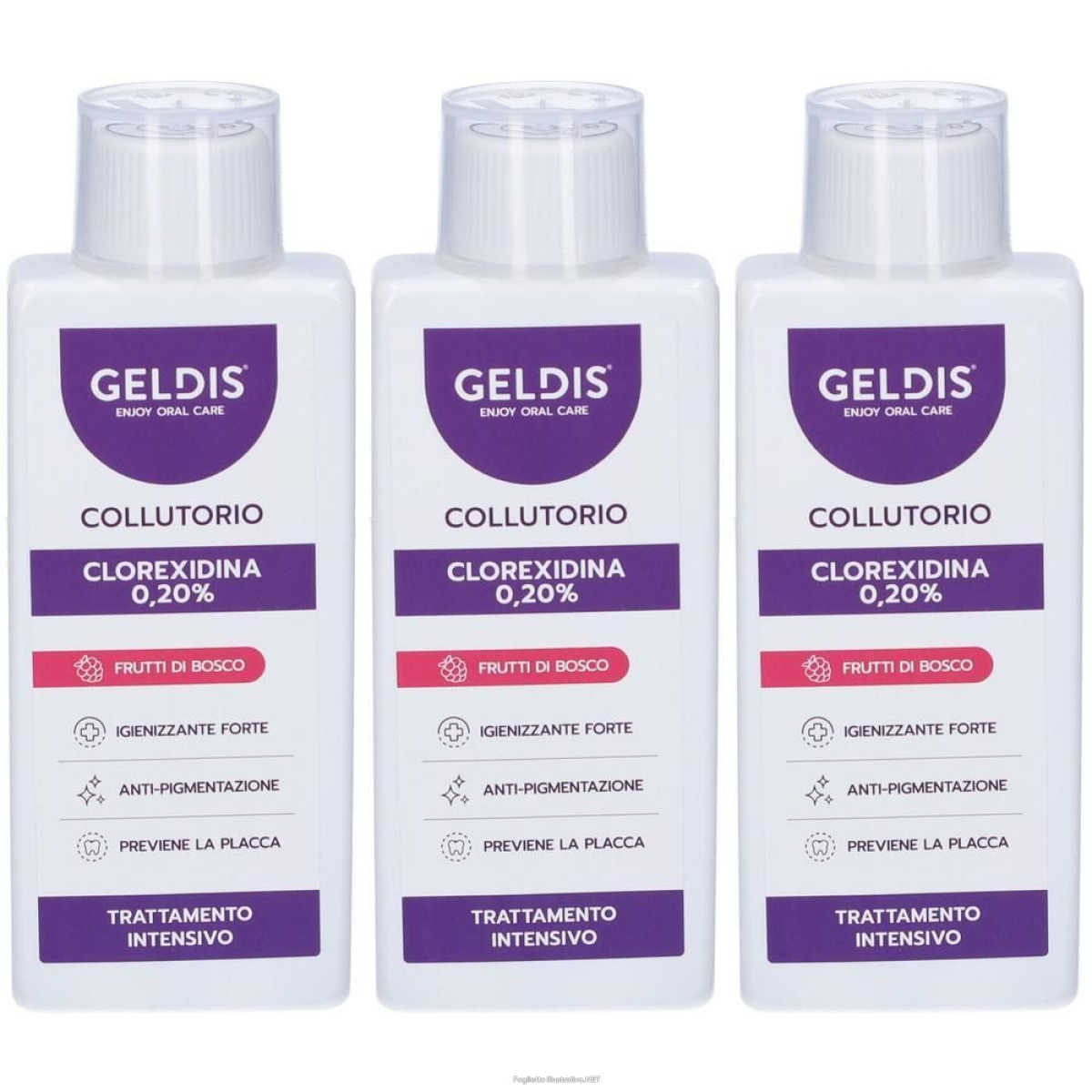Acquista Online geldis clorexidina 0,20% frutti di bosco 3x200 ml collutorio e Cerca il miglior prezzo