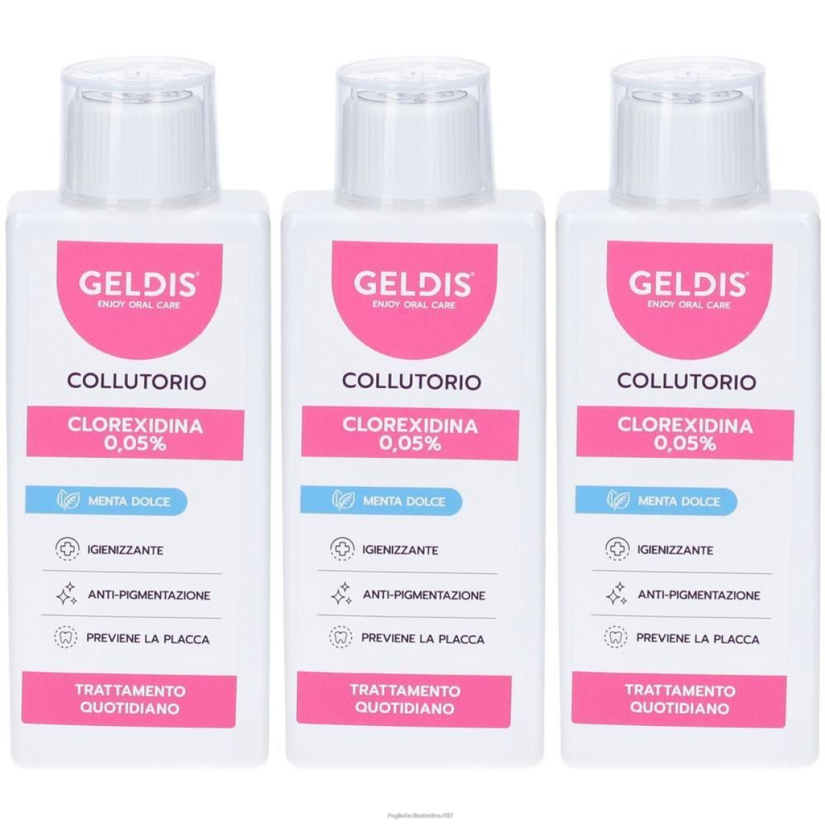 Acquista Online geldis collutorio gusto menta dolce clorexidina 0,05% 200 ml 3x200 e Cerca il miglior prezzo