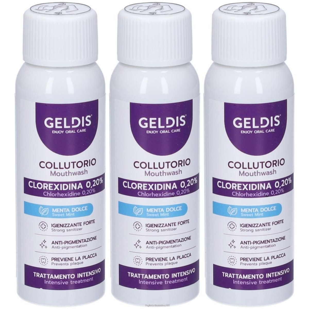 Acquista Online geldis collutorio gusto menta dolce clorexidina 0,20% 100 ml 3x100 e Cerca il miglior prezzo