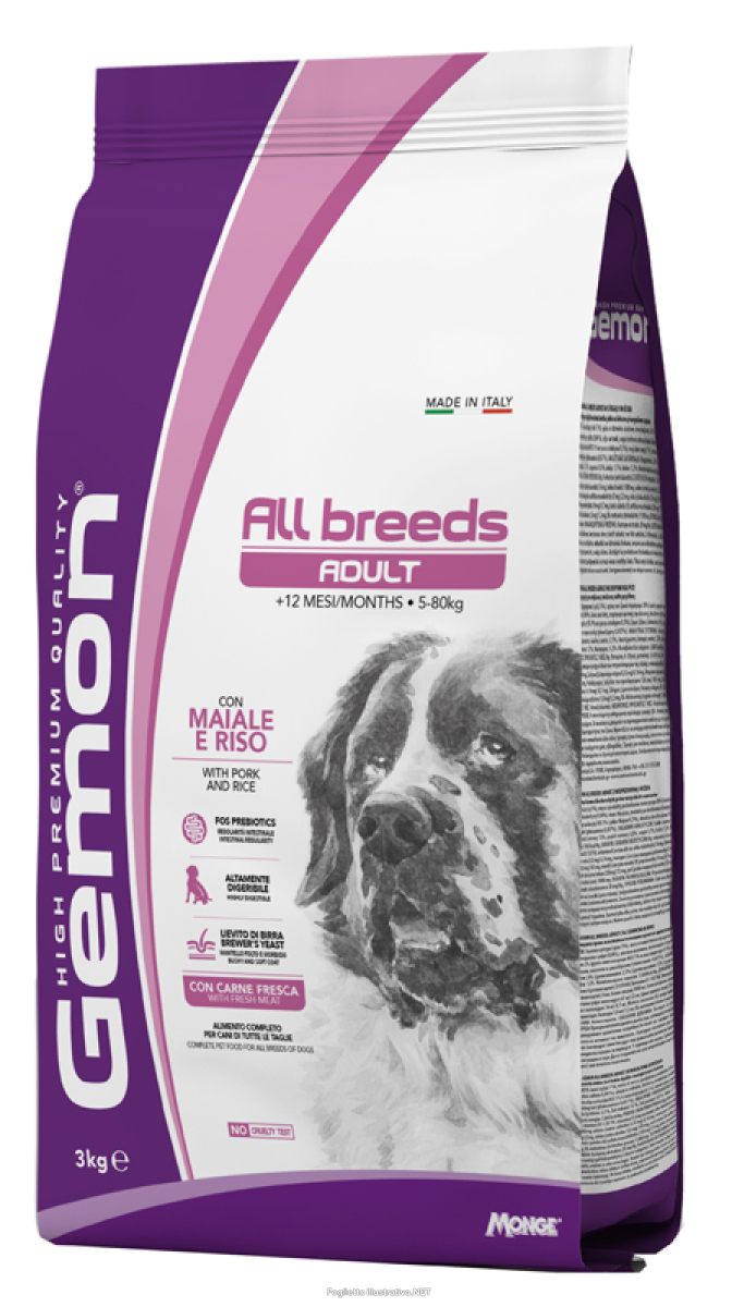Acquista Online gemon all breeds adult maiale e riso cibo secco per cani adulti sacco 3 kg 4684 e Cerca il miglior prezzo