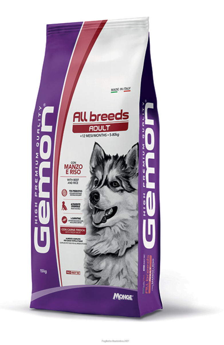 Acquista Online gemon all breeds adult manzo riso 15 kg e Cerca il miglior prezzo