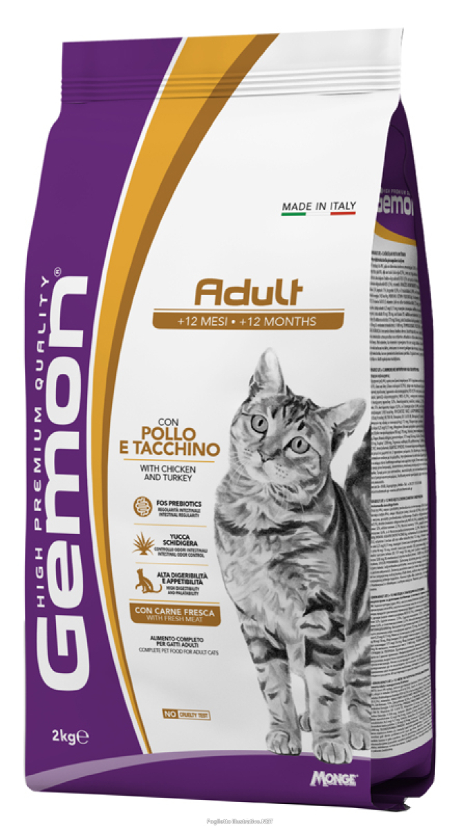 Acquista Online gemon cat adult pollo e tacchino cibo secco per gatti adulti sacco 2kg 4684 e Cerca il miglior prezzo
