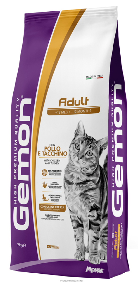 Acquista Online gemon cat adult pollo e tacchino cibo secco per gatti adulti sacco 7kg 4684 e Cerca il miglior prezzo