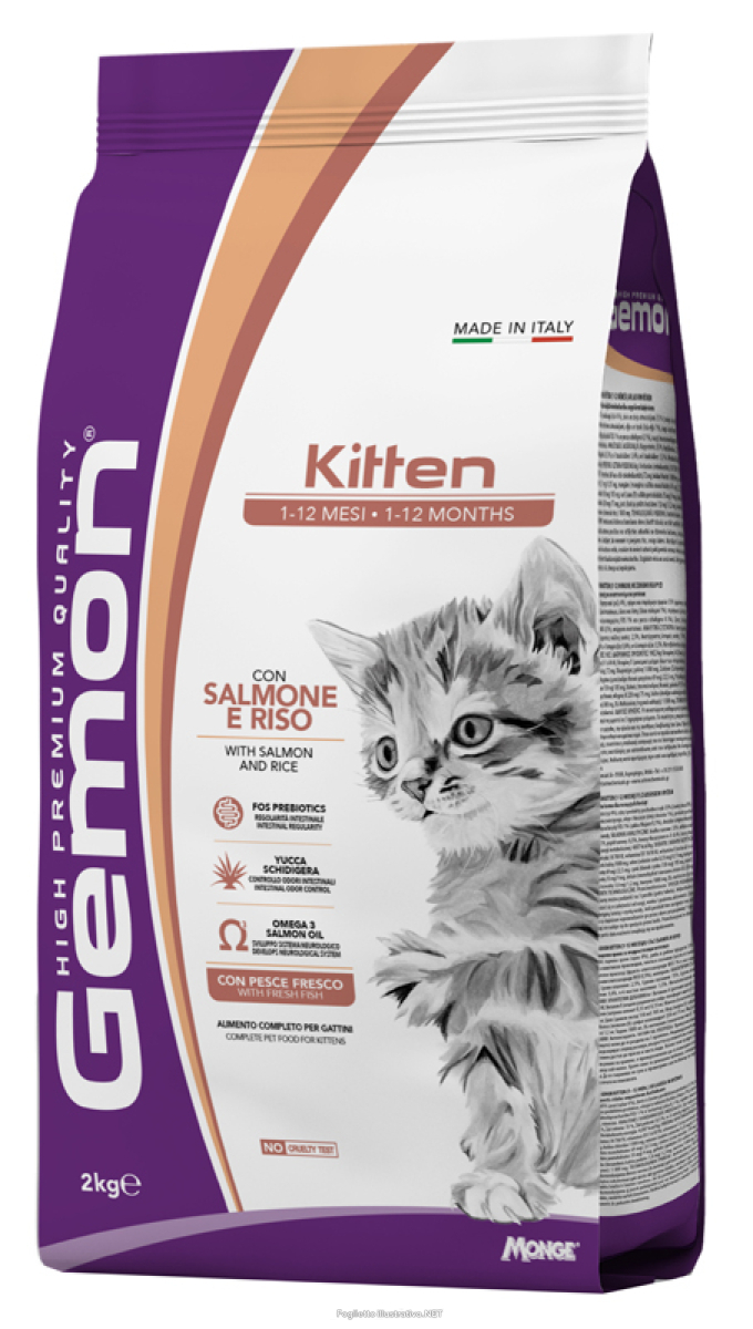 Acquista Online gemon kitten salmone e riso cibo secco per gattini sacco 2 kg 4684 e Cerca il miglior prezzo