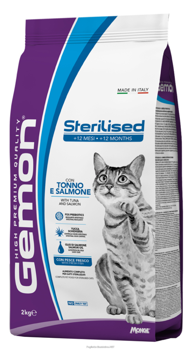 Acquista Online gemon sterilised cat tonno e salmone cibo secco per gatti adulti sterilizzati sacco 2kg 4684 e Cerca il miglior prezzo