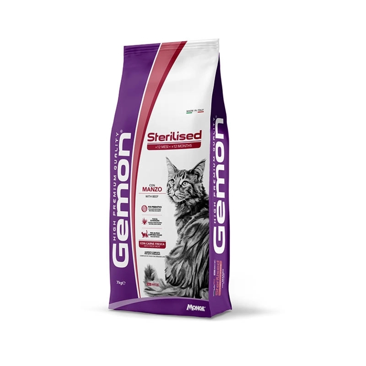 Acquista Online Gemon sterilised manzo - alimento completo per gatti adulti sterilizzati 2 kg e Cerca il miglior prezzo