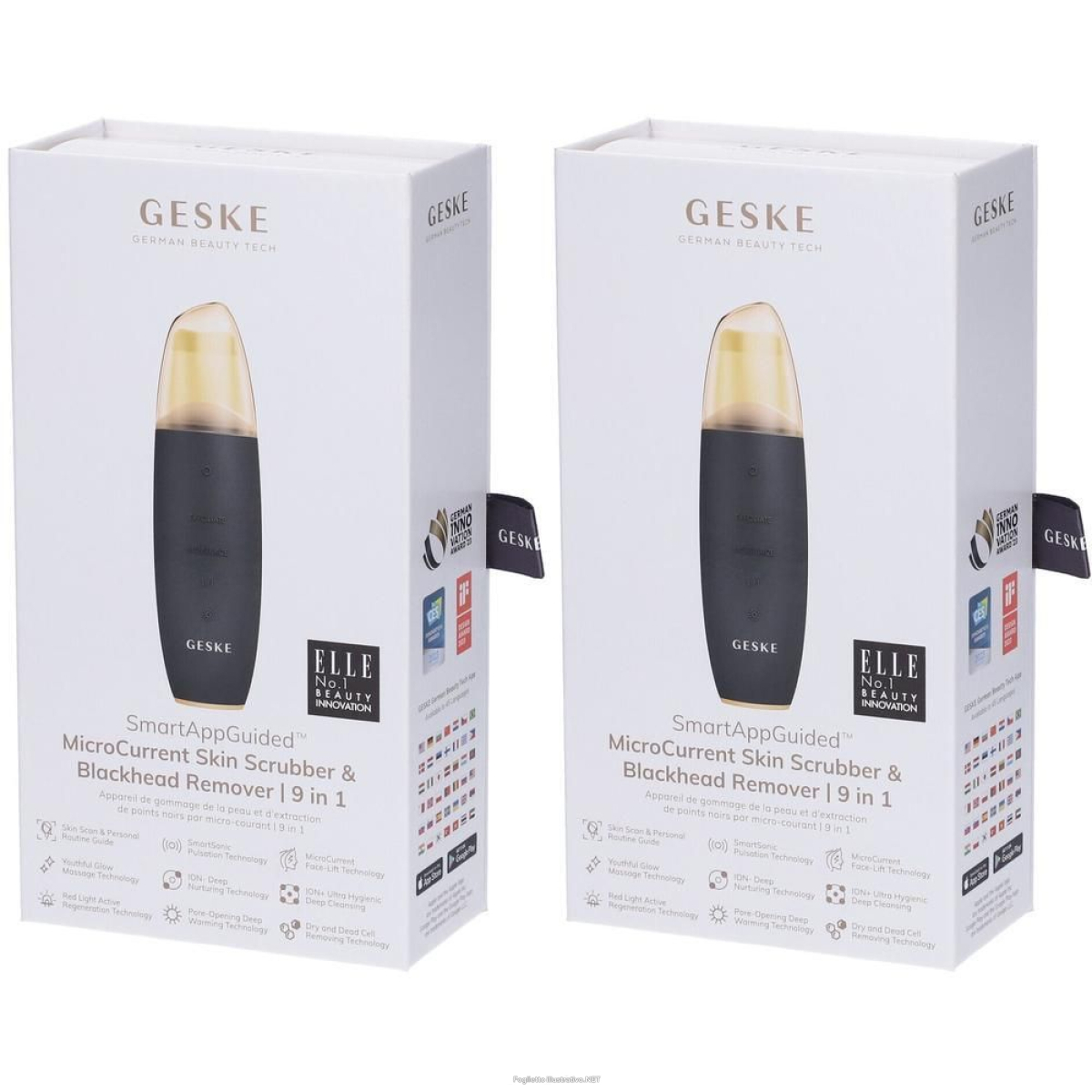 Acquista Online geske microcurrent skin scrubber & blackhead remover | 9 in 1 grigio 2 e Cerca il miglior prezzo