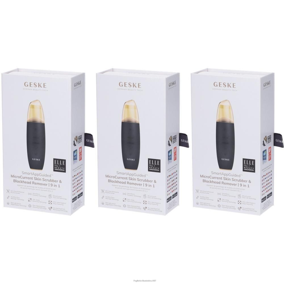 Acquista Online geske microcurrent skin scrubber & blackhead remover | 9 in 1 grigio 3 e Cerca il miglior prezzo