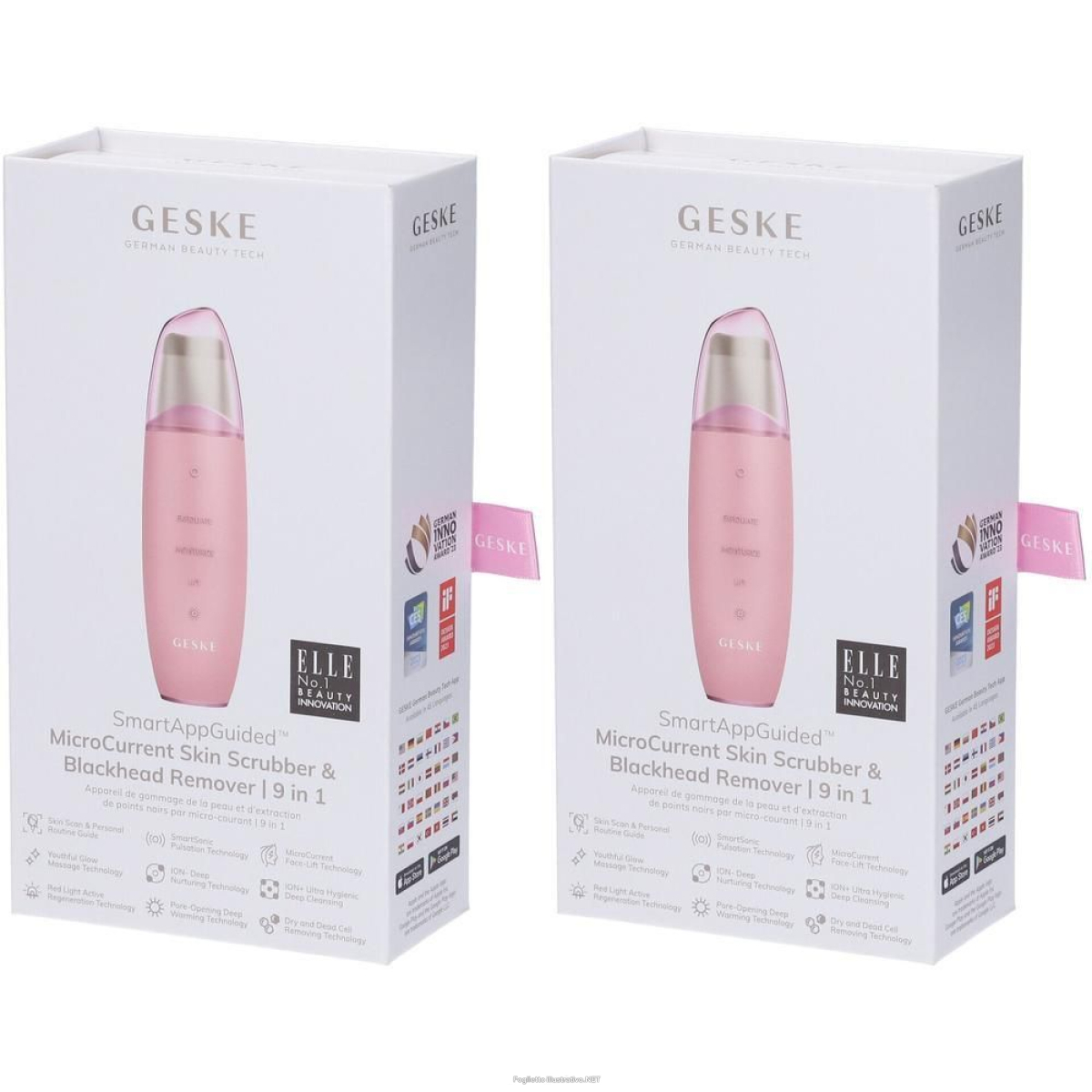 Acquista Online geske microcurrent skin scrubber & blackhead remover | 9 in 1 rosa 2x1 e Cerca il miglior prezzo