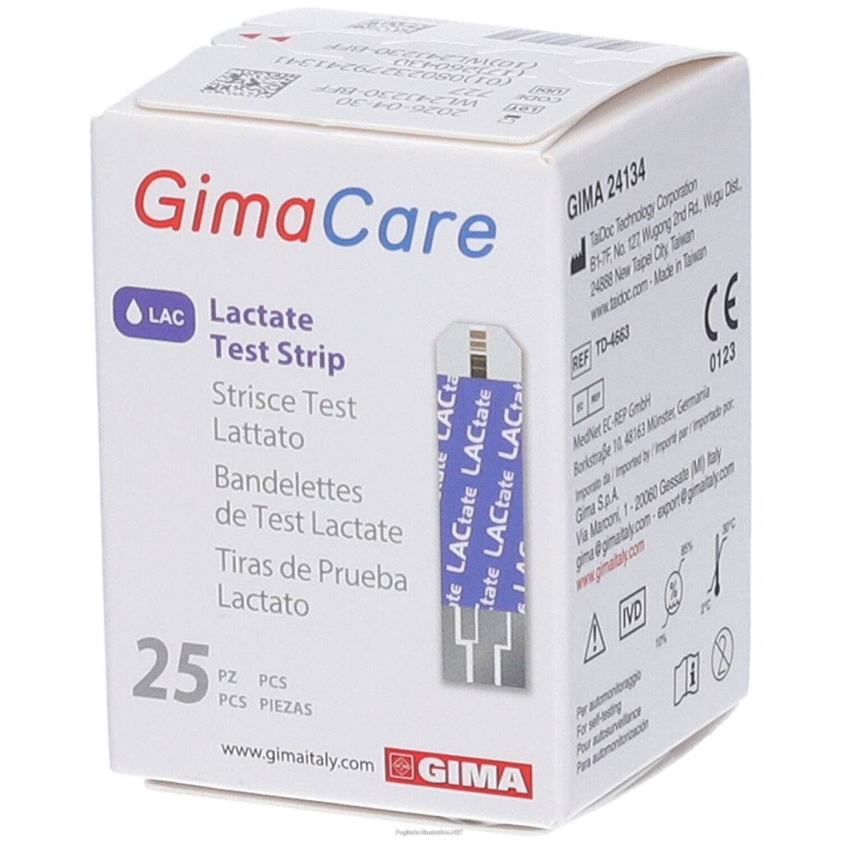 Acquista Online gima strisce reattive lattato per misurazione del lattato 25 pezzi e Cerca il miglior prezzo