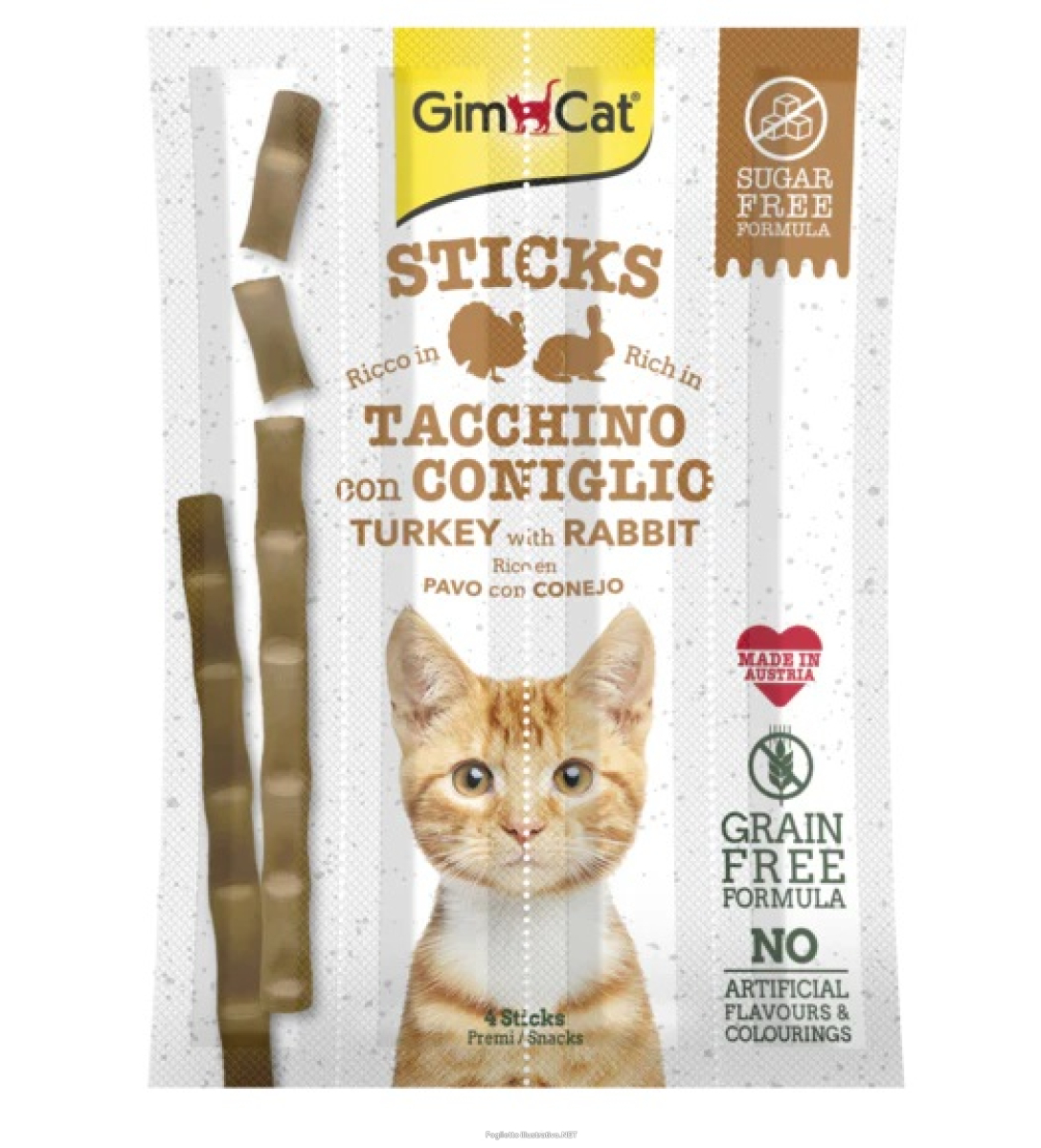 Acquista Online gimborn gimcat gatto snack grain free sticks tacchino coniglio 4pz 20gr e Cerca il miglior prezzo