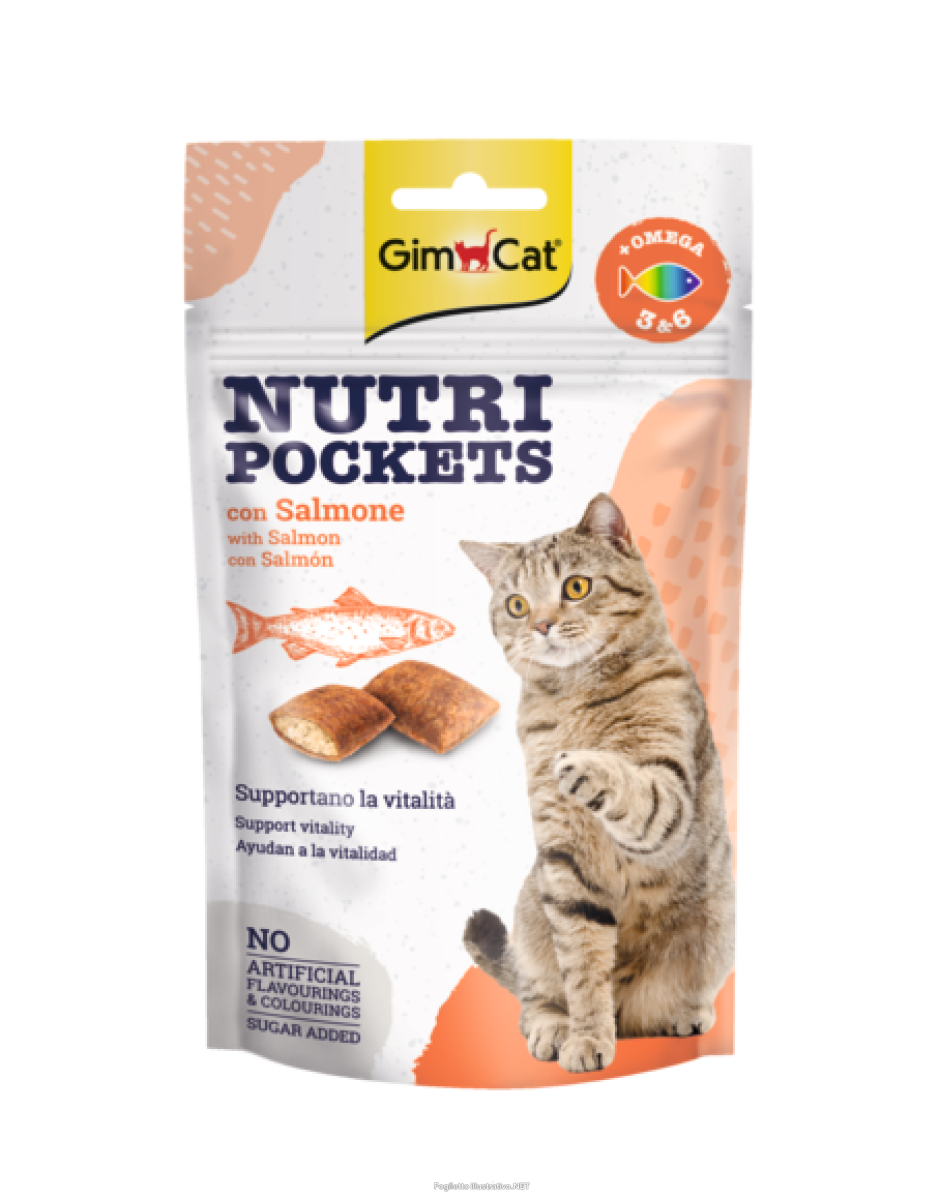 Acquista Online gimborn gimcat gatto snack nutri pockets omega 3/6 salmone 60gr e Cerca il miglior prezzo