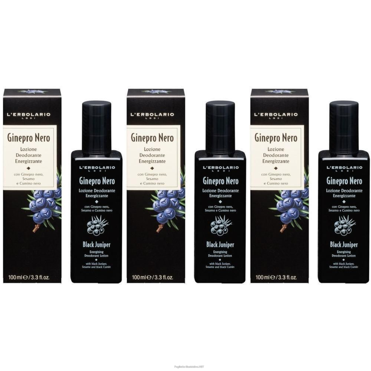 Acquista Online ginepro nero lozione deodorante energizzante 100 ml 3x100 ml deodorant e Cerca il miglior prezzo