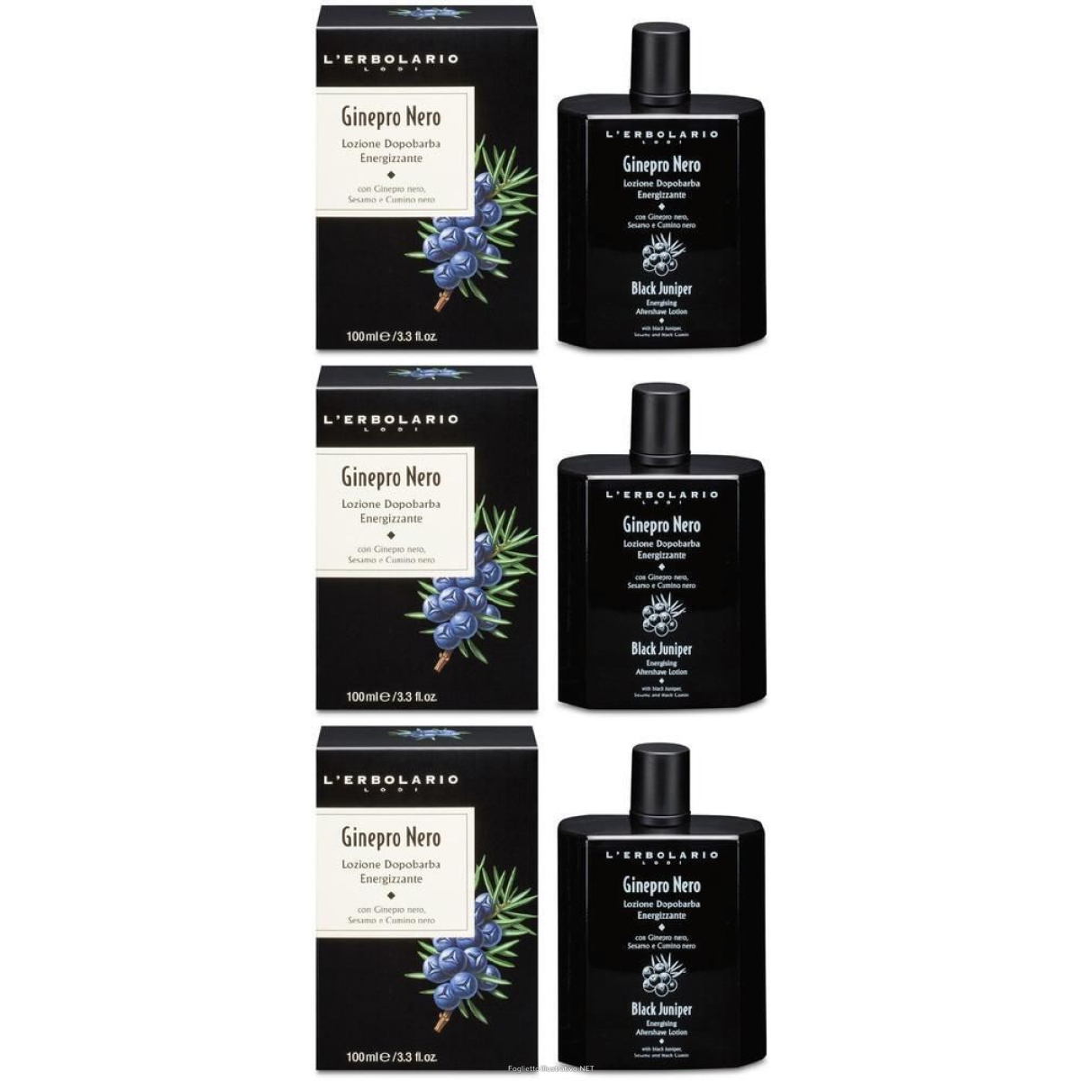 Acquista Online ginepro nero lozione dopobarba energizzante 100 ml 3x100 ml e Cerca il miglior prezzo