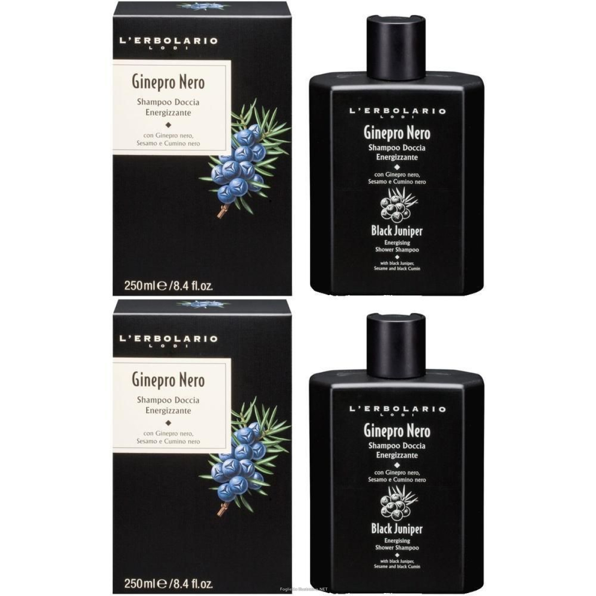 Acquista Online ginepro nero shampoo doccia energizzante 2x250 ml gel doccia e Cerca il miglior prezzo