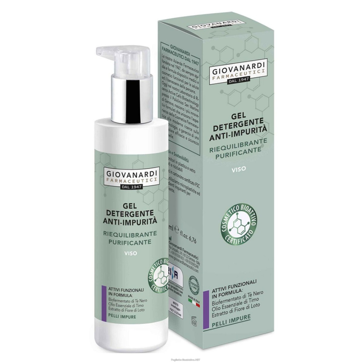 Acquista Online Giovanardi Farmaceutici Gel Detergente Viso Anti Impurità Riequilibrante Purificante Pelli Impure 200 ml e Cerca il miglior prezzo