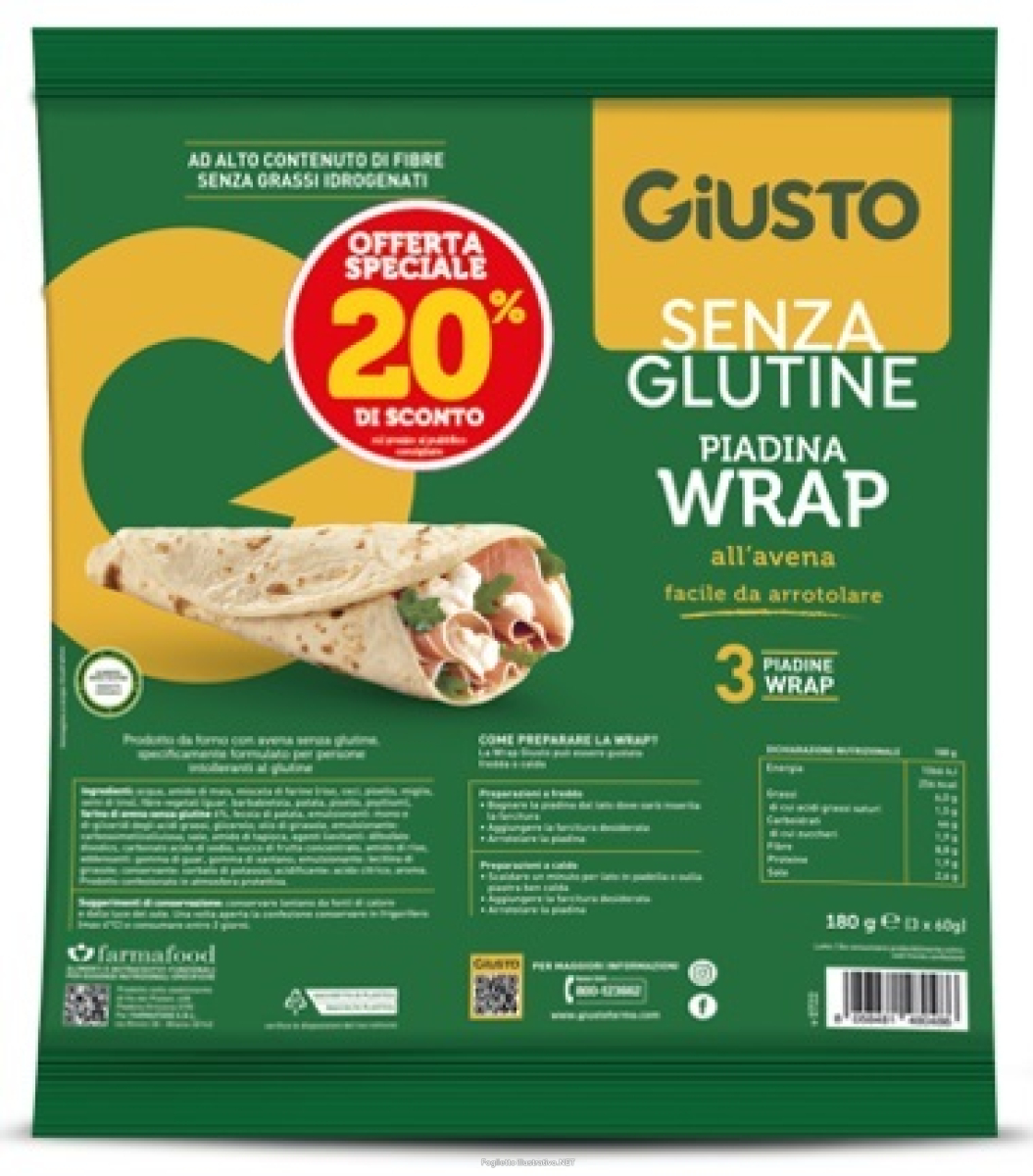 Acquista Online giusto s/g wrap piad avena180g e Cerca il miglior prezzo