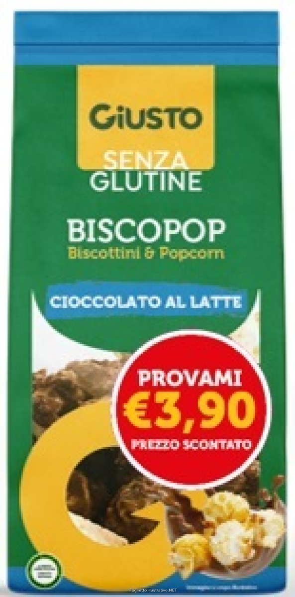 Acquista Online giusto senza glutine biscopop cioccolato al latte 80 g new taglio prezzo 3,90 euro e Cerca il miglior prezzo