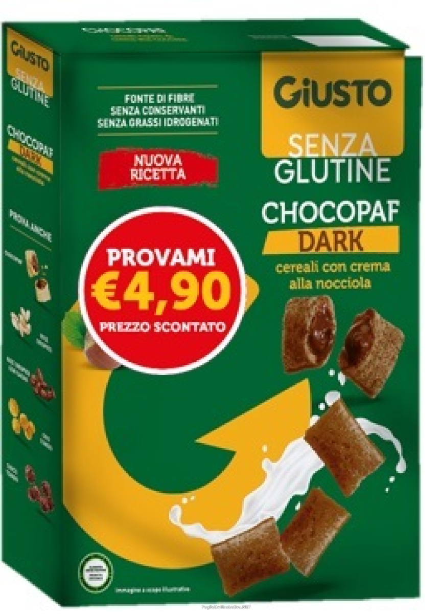 Acquista Online giusto senza glutine chocopaf dark 250 g taglio prezzo 4,90 euro e Cerca il miglior prezzo