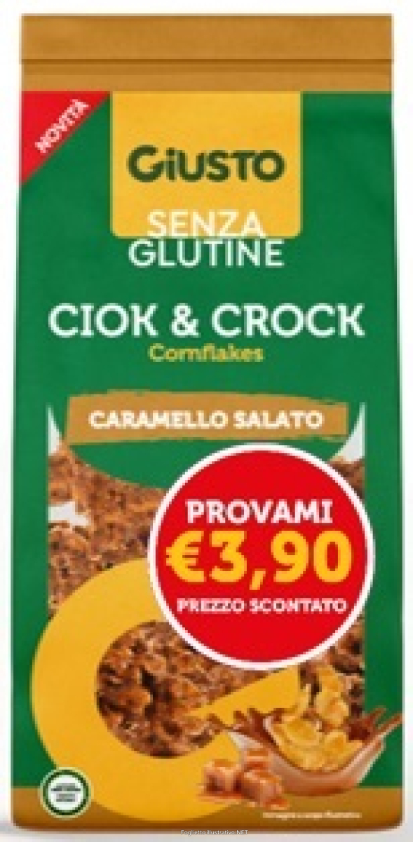 Acquista Online giusto senza glutine ciok&crock caramello salato 125 g taglio prezzo 3,90 euro e Cerca il miglior prezzo