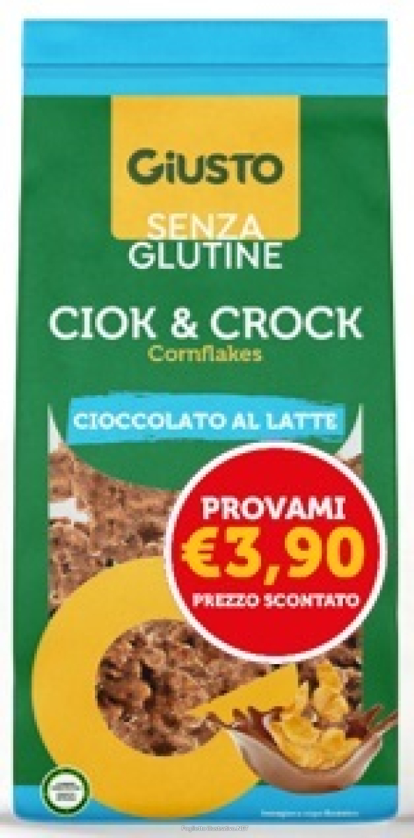 Acquista Online giusto senza glutine ciok&crock cioccolato al latte 125 g taglio prezzo 3,90 euro e Cerca il miglior prezzo