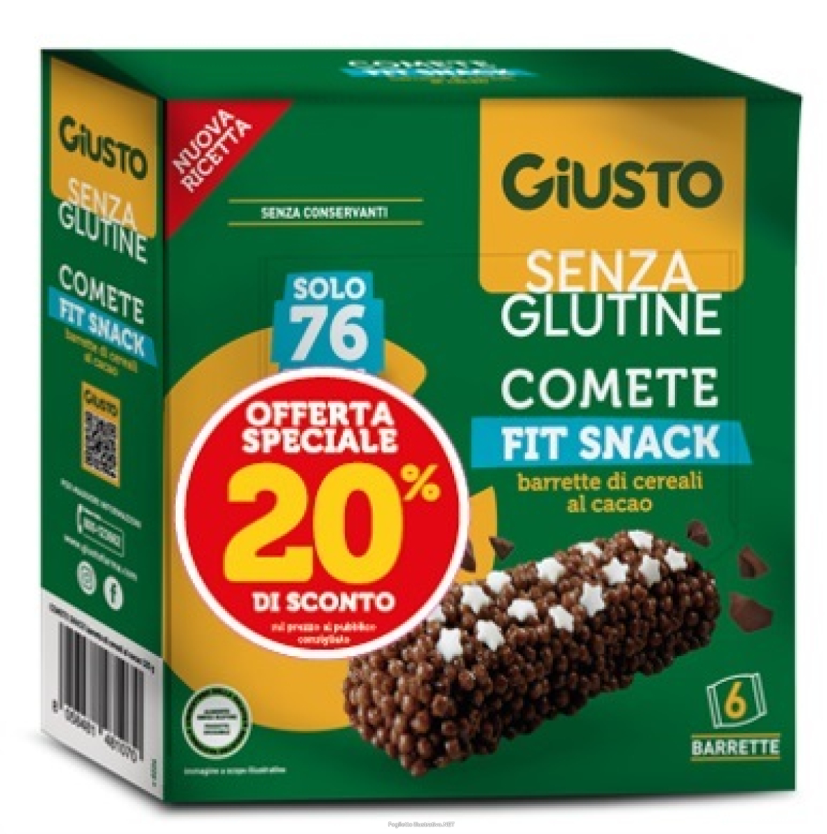 Acquista Online giusto senza glutine comete snack 6x120 g taglio prezzo -20% e Cerca il miglior prezzo