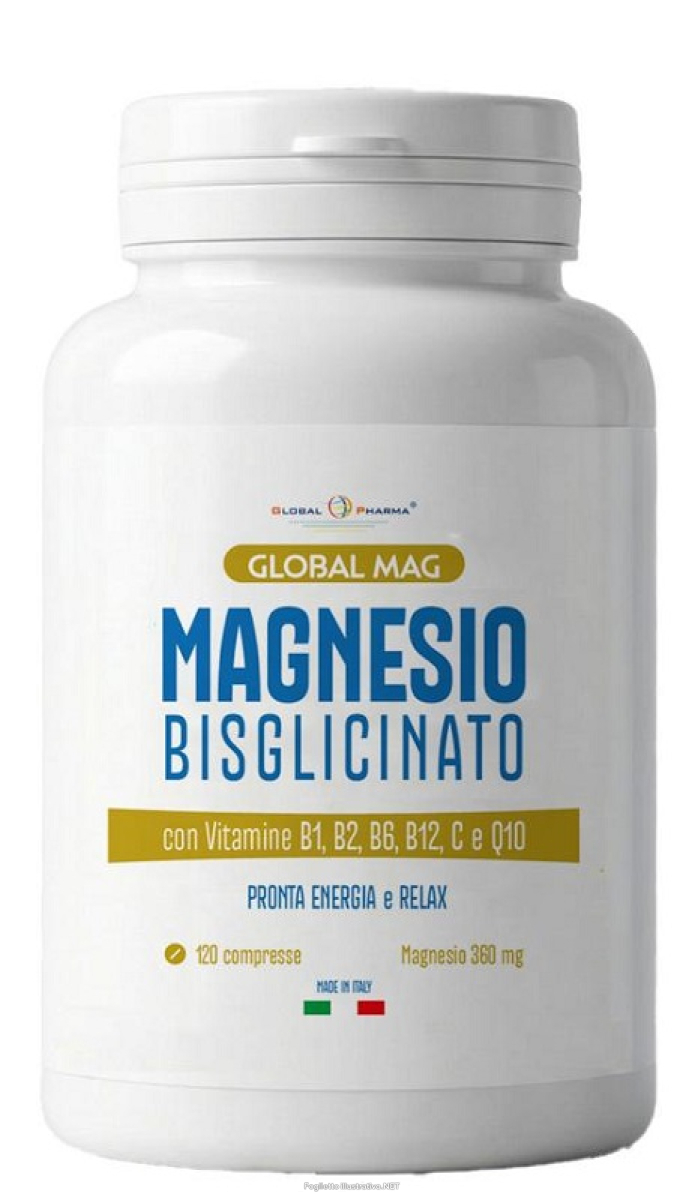 Acquista Online global mag magnesio bisglicinato integratore per energia e funzione muscolare 120 compresse e Cerca il miglior prezzo