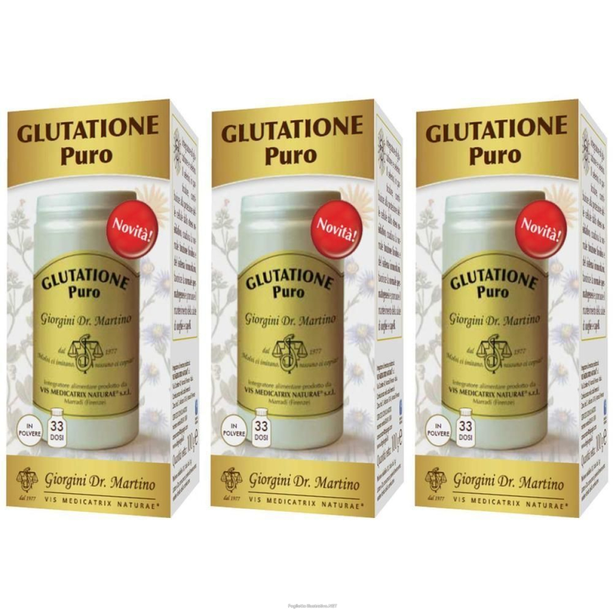 Acquista Online Glutatione Puro 3x100 g Polvere per Soluzione Orale e Cerca il miglior prezzo