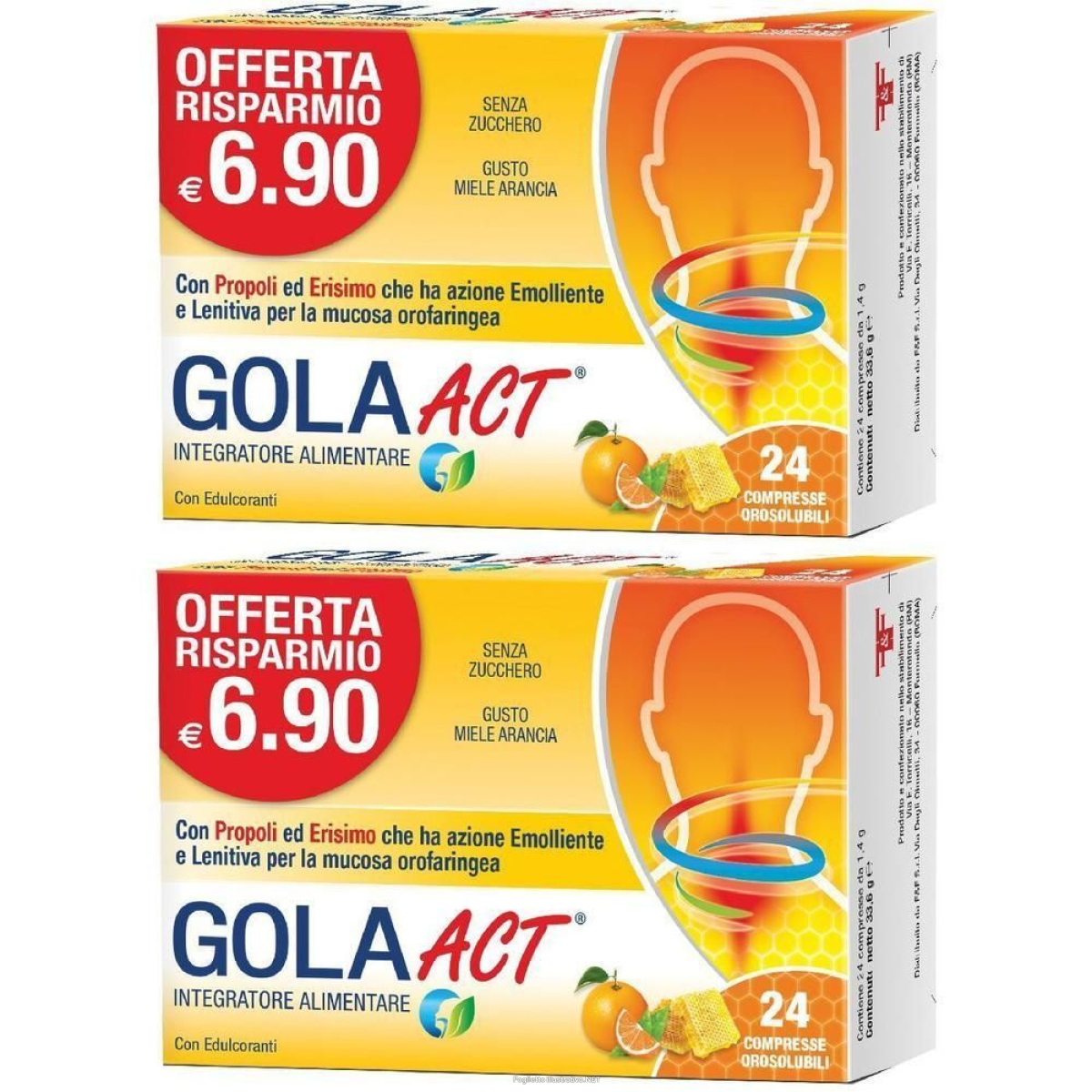 Acquista Online gola act miele arancia 24 compresse orosolubili 2x24 pz e Cerca il miglior prezzo
