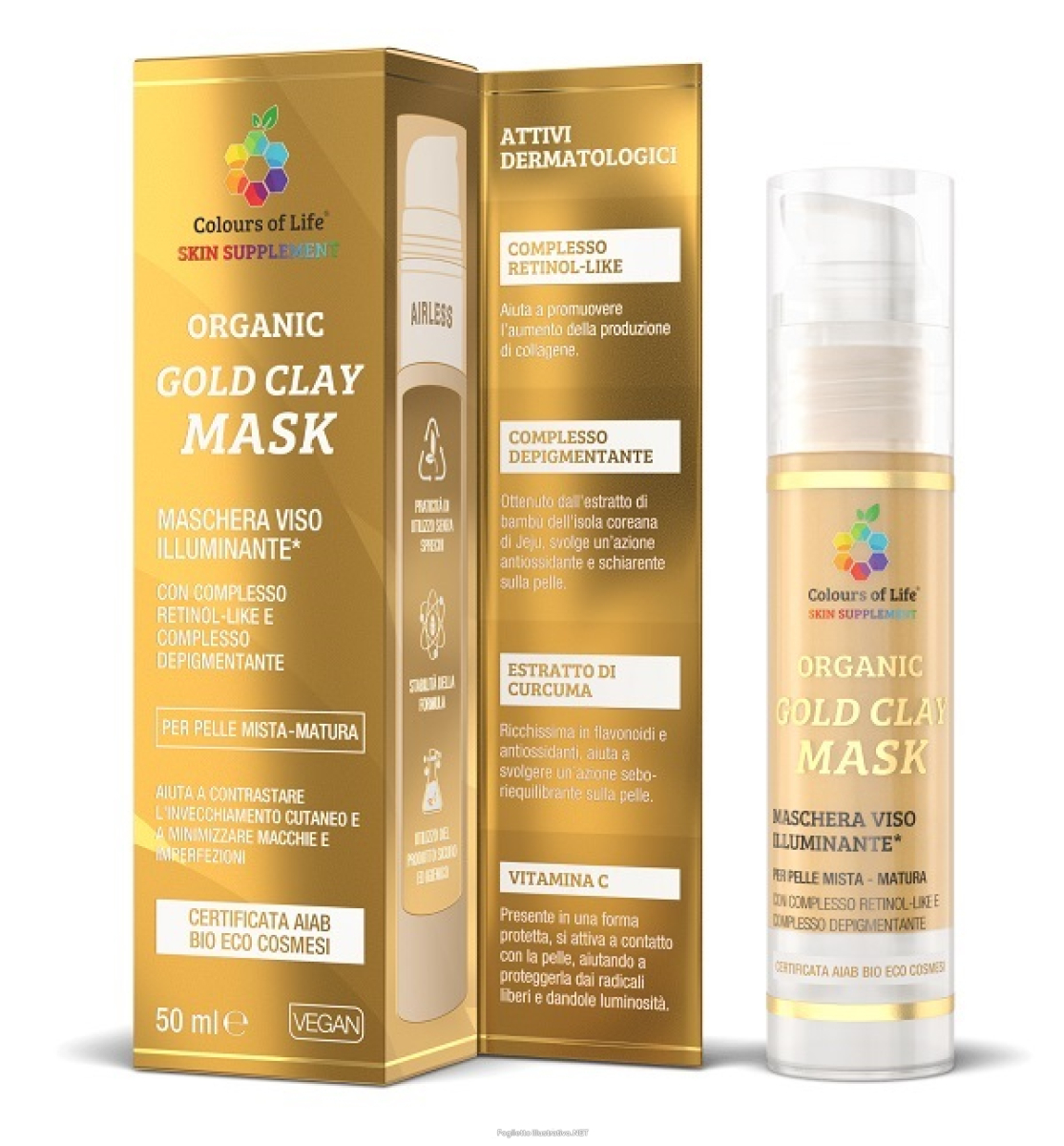 Acquista Online gold clay organic mask 50ml e Cerca il miglior prezzo