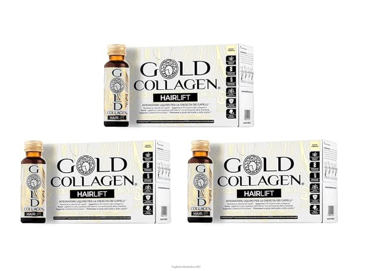 Acquista Online gold collagen box hairlift 3 confezioni gold collagen hairlift 10 flaconi + 1 confezione gold collagen scalp revival serum 100 ml in omaggio e Cerca il miglior prezzo
