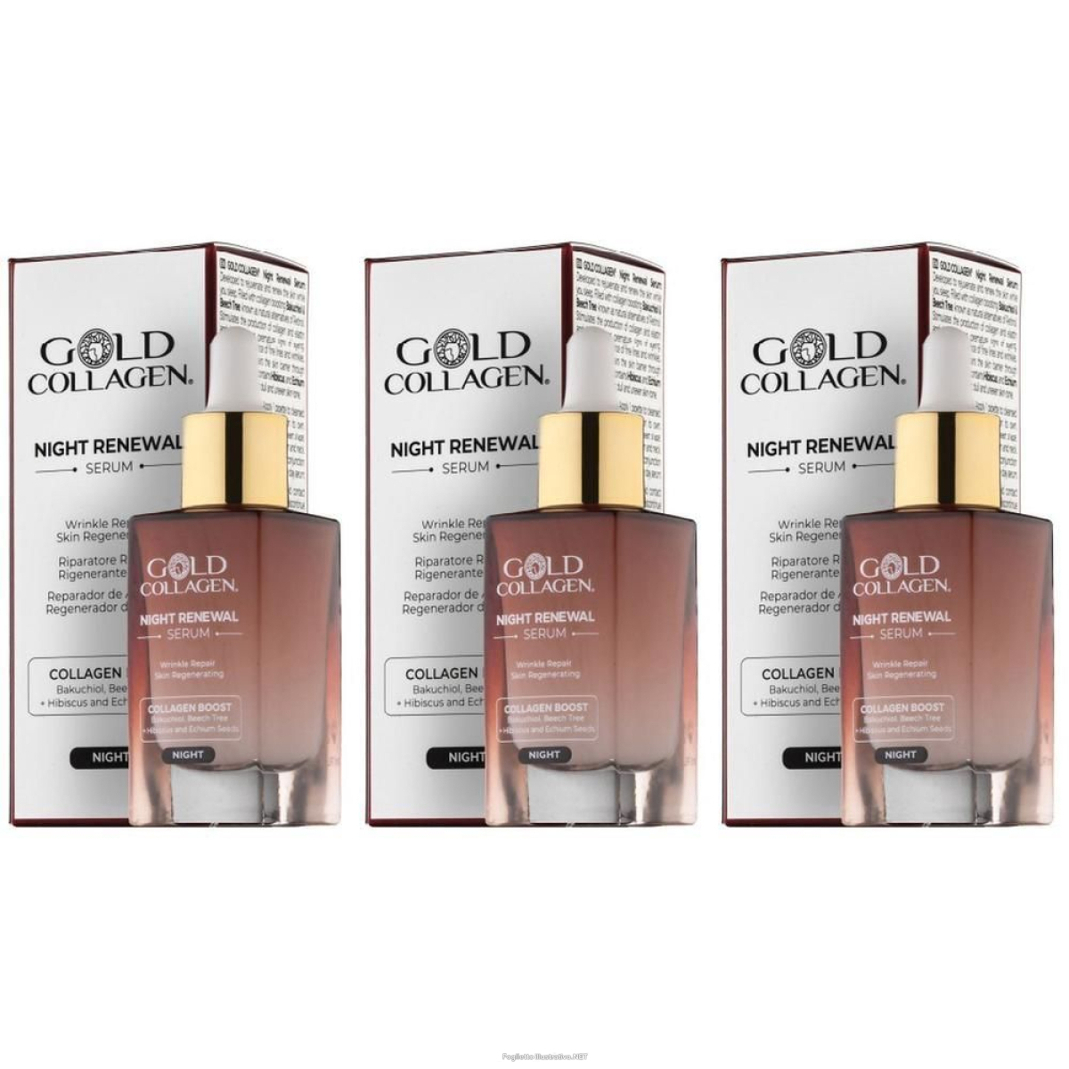 Acquista Online gold collagen siero riparatore notte 3x30 ml e Cerca il miglior prezzo