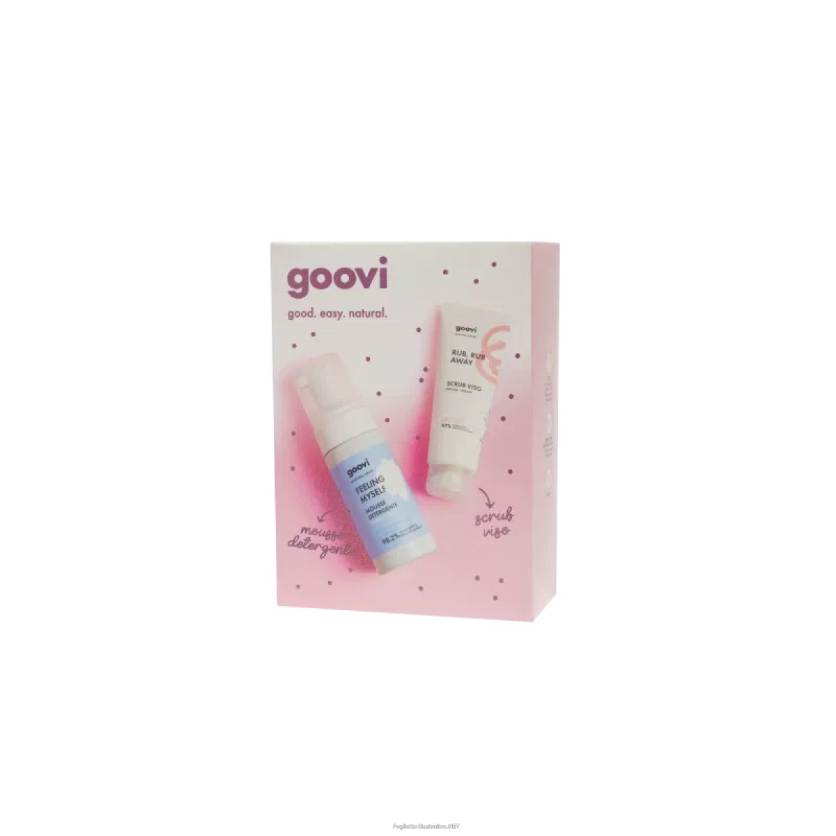 Acquista Online goovi cofanetto regalo mousse detergente + scrub viso esfoliante idratante e Cerca il miglior prezzo