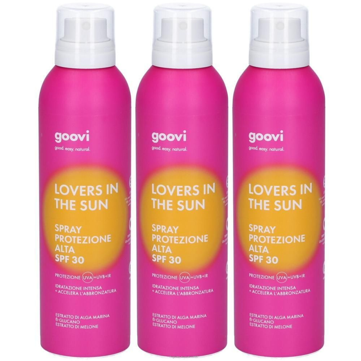 Acquista Online goovi lovers in the sun spray solare corpo protezione alta spf30 3x200 e Cerca il miglior prezzo
